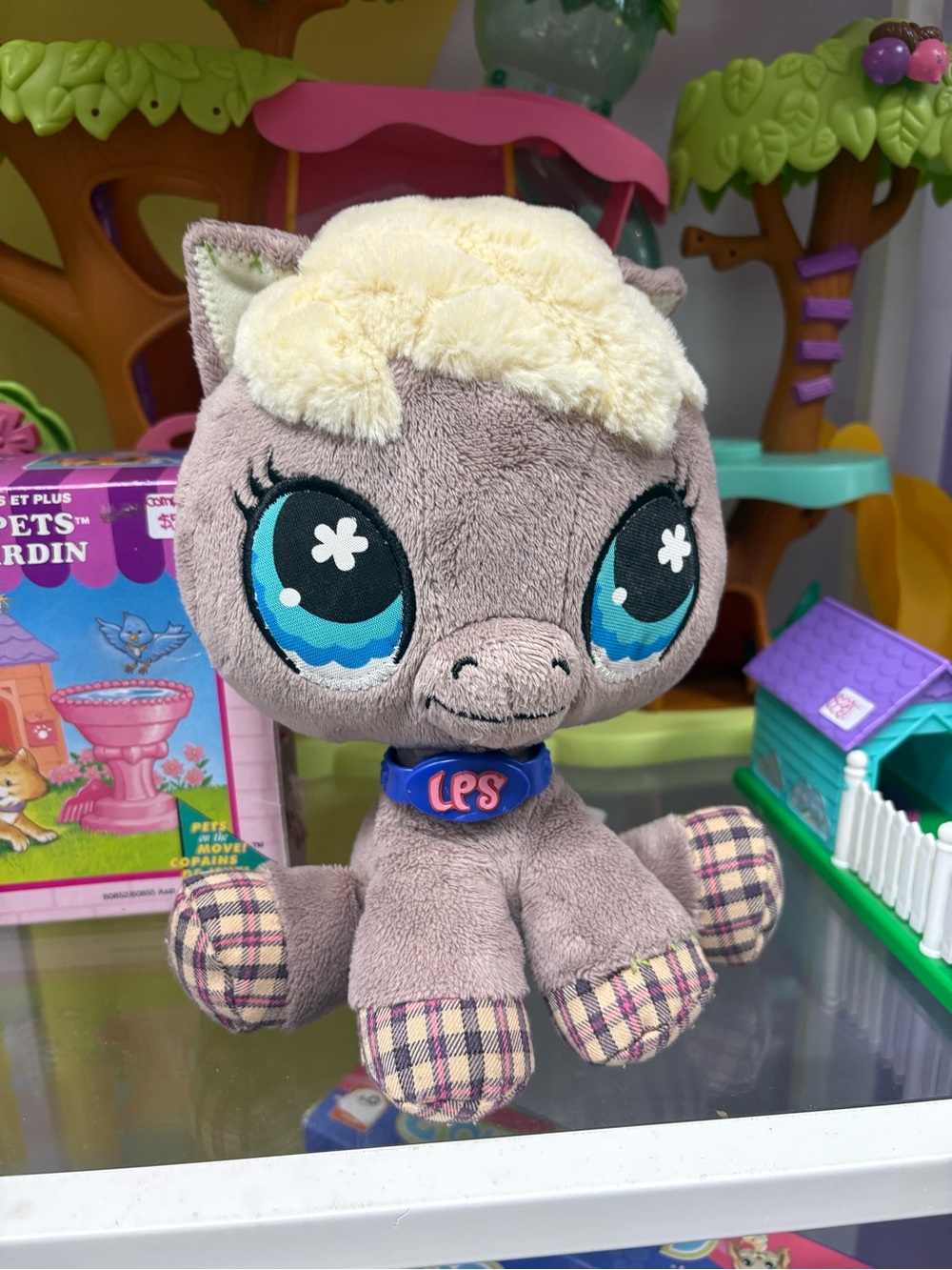 LPS Plush Horse Toy with Blue Collar - Littlest Pet Shop 2007